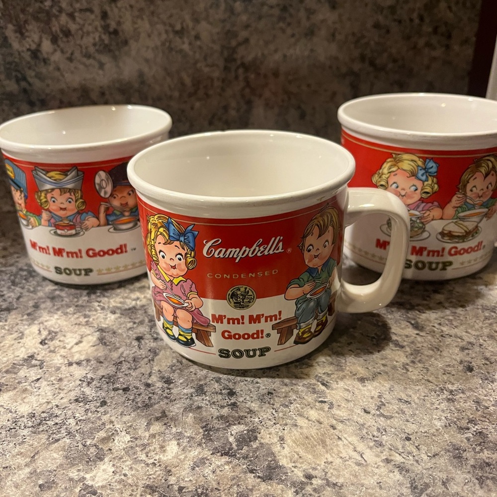 Campbell's Red and White Vintage Soup Mugs